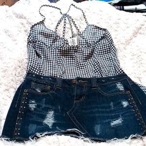 Abercrombie top and skirt hang ten